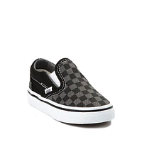 Chaussure de skate sans lacets à motif en damier Vans - Bébés / Tout-petits Noire Grise