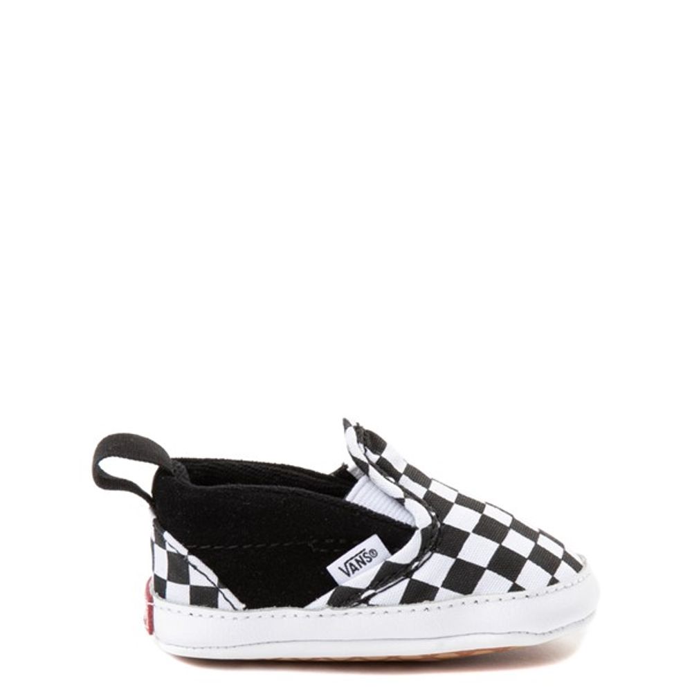 Vans Slip-On V Checkerboard Skate Shoe - Baby - Black / White