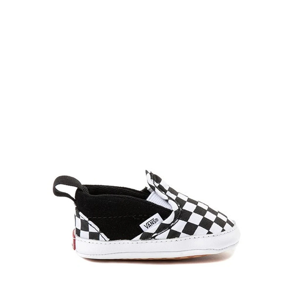 Chaussure de skate sans lacets à motif en damier V Vans - Bébés Noire / Blanche