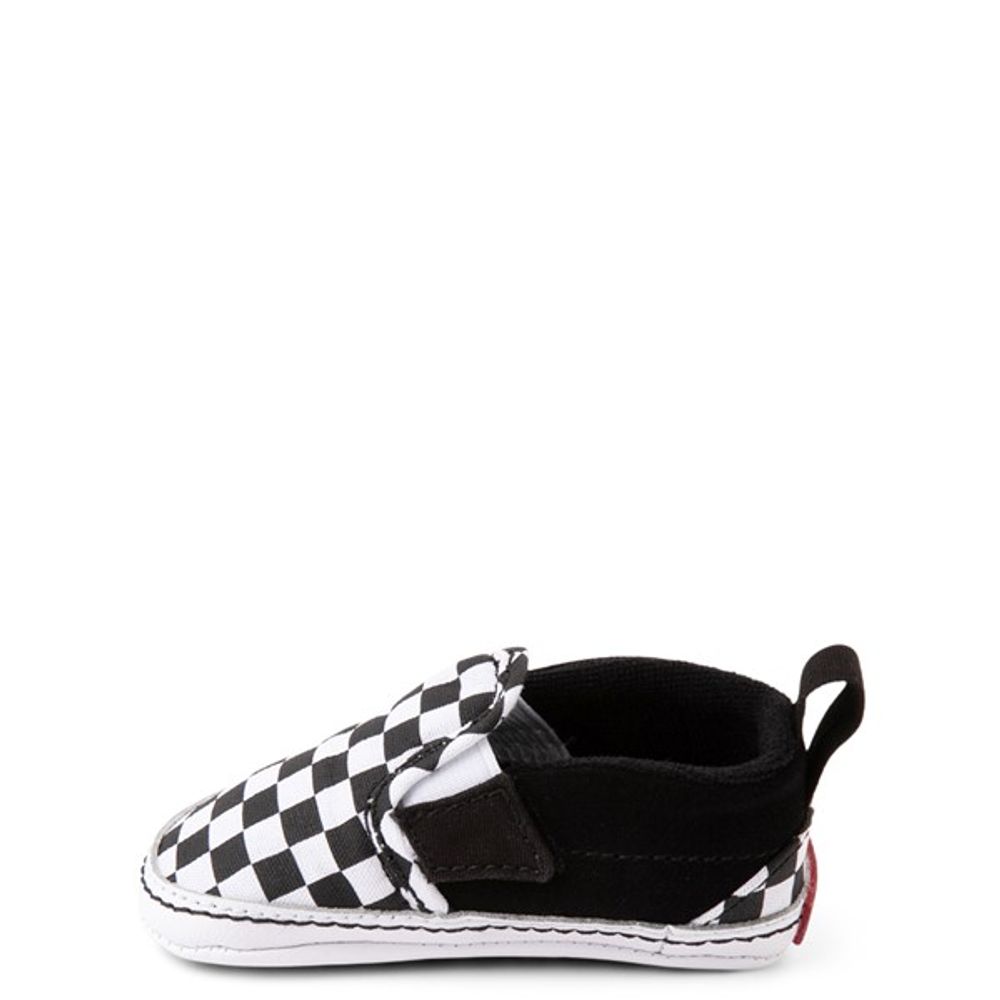 Vans Slip-On V Checkerboard Skate Shoe - Baby Black / White