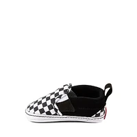 Chaussure de skate sans lacets à motif en damier V Vans - Bébés Noire / Blanche