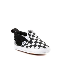 Chaussure de skate sans lacets à motif en damier V Vans - Bébés Noire / Blanche