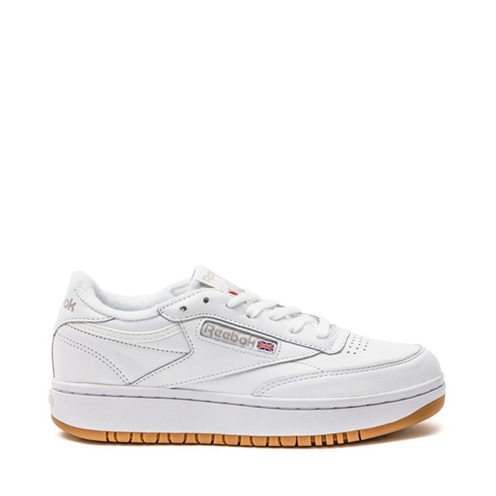 Womens Reebok Club C Double Athletic Shoe - White / Grey Gum