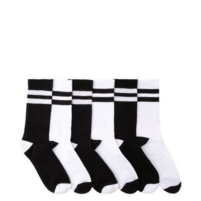 Mens Converse Crew Socks 6 Pack - Black / White