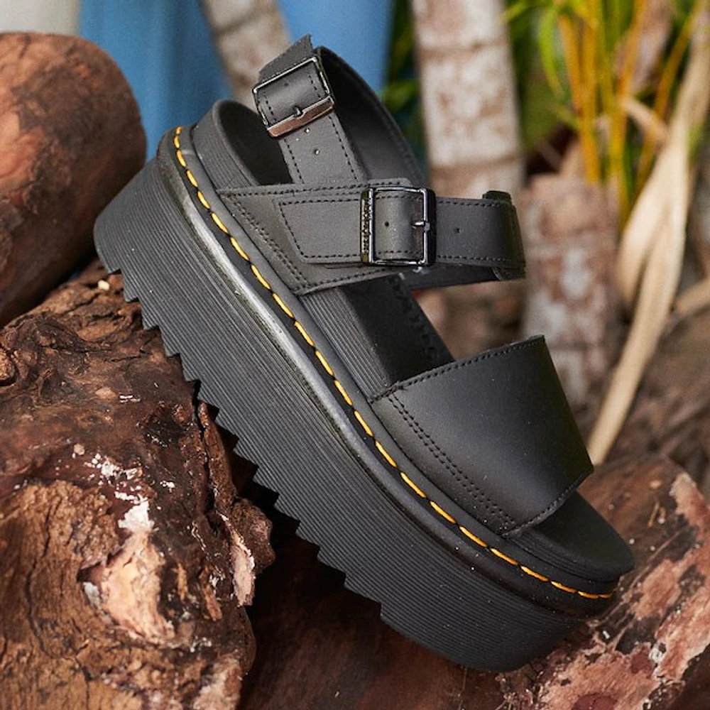 Womens Dr. Martens Voss Quad Platform Sandal - Black