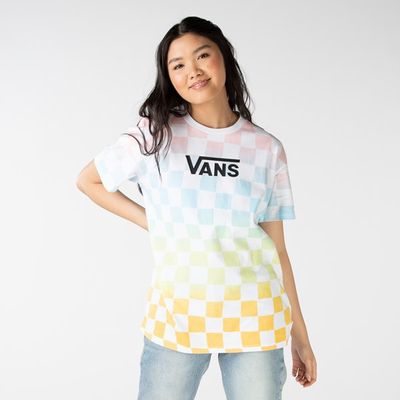 Womens Vans Wavy Checkerboard Tee - Popsicle Tie Dye
