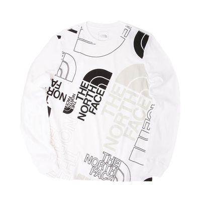 Womens The North Face Graphic Injection Long Sleeve Tee - White / Tin Gray