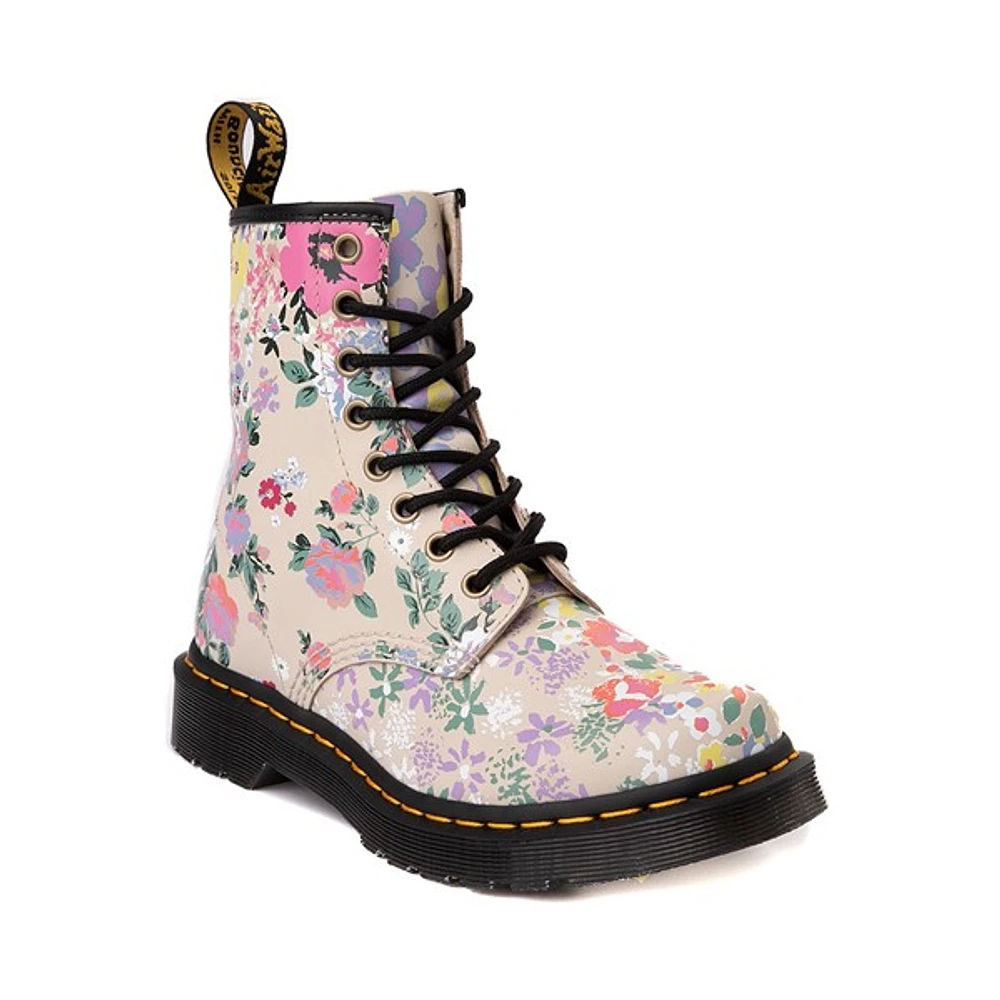 Botte Dr. Martens 1460 à 8 œillets pour femmes - Parchemin / Bouquet de fleurs