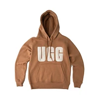 Chandail à capuchon UGG® Rey UGGfluff™ Logo pour femmes - Marron / Blanc cassé
