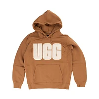 Chandail à capuchon UGG® Rey UGGfluff™ Logo pour femmes - Marron / Blanc cassé