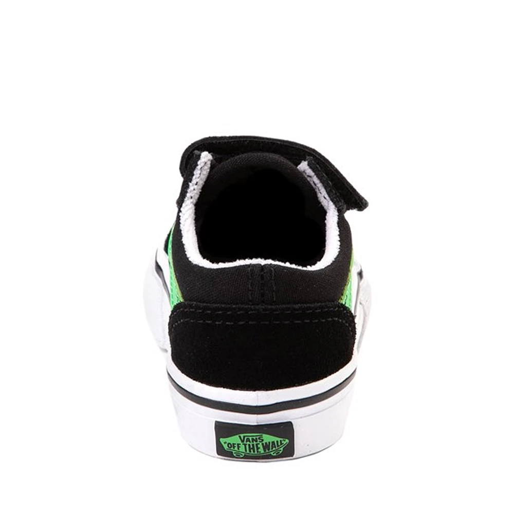 Chaussure de skate Vans Old Skool V - Bébés / Tout-petits Noire Vert fluorescent