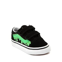 Chaussure de skate Vans Old Skool V - Bébés / Tout-petits Noire Vert fluorescent