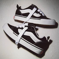 Vans Knu Skool Skate Shoe - Little Kid Black / True White