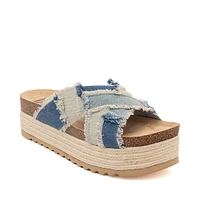 Sandale à plateforme Dirty Laundry Plays pour femmes - Denim