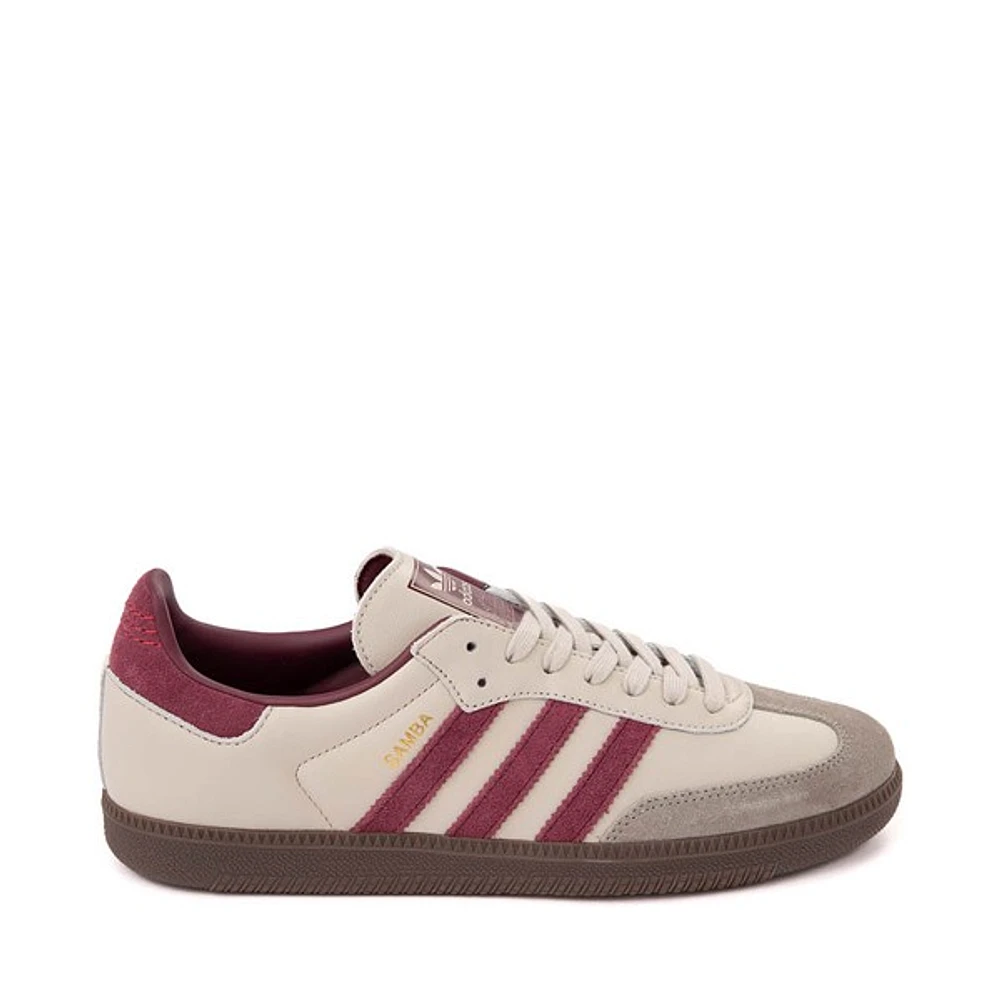 Mens adidas Samba OG Athletic Shoe - Putty Gray / Maroon Gold Metallic Gum