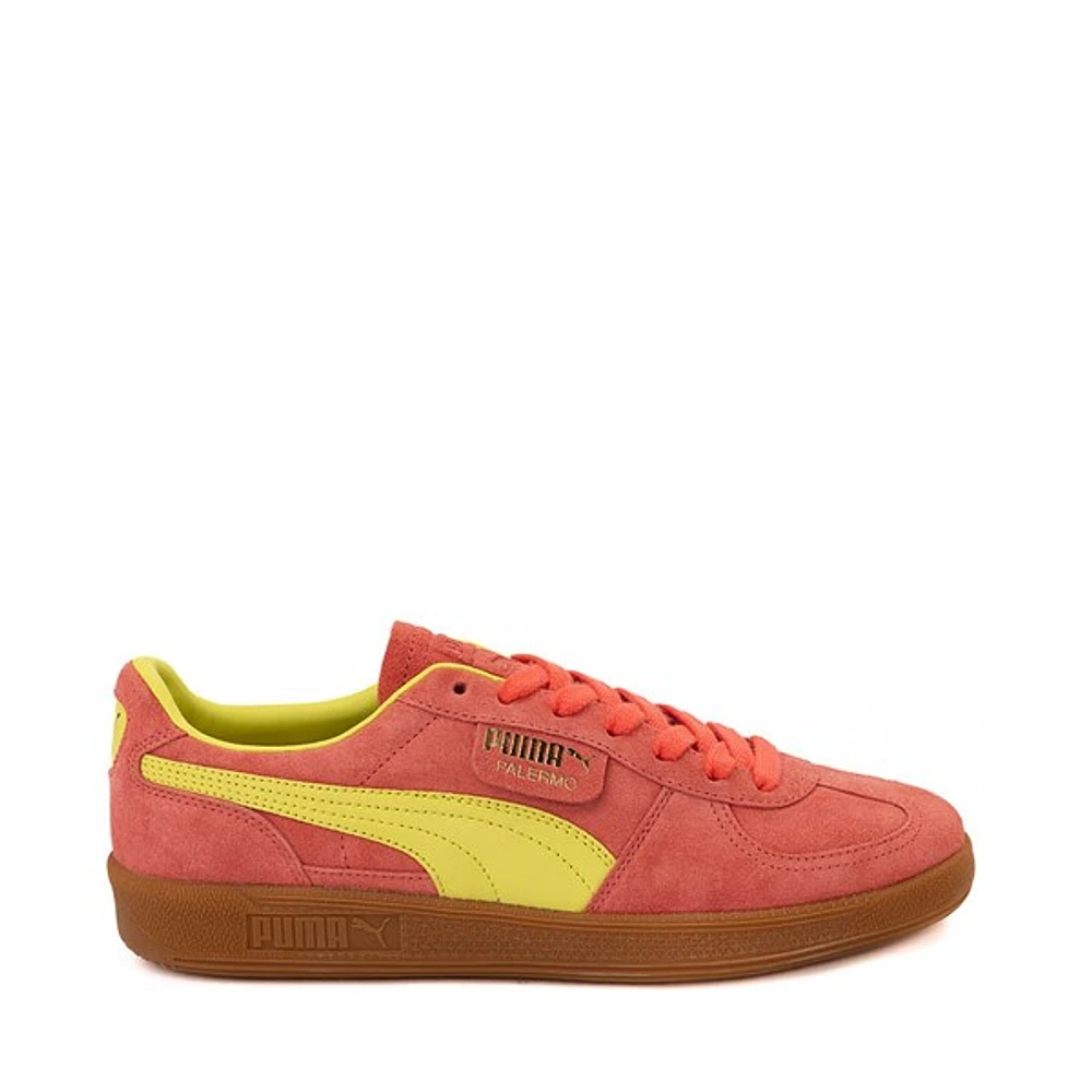Chaussure athlétique PUMA Palermo pour femmes - Rose saumon / Vert lime