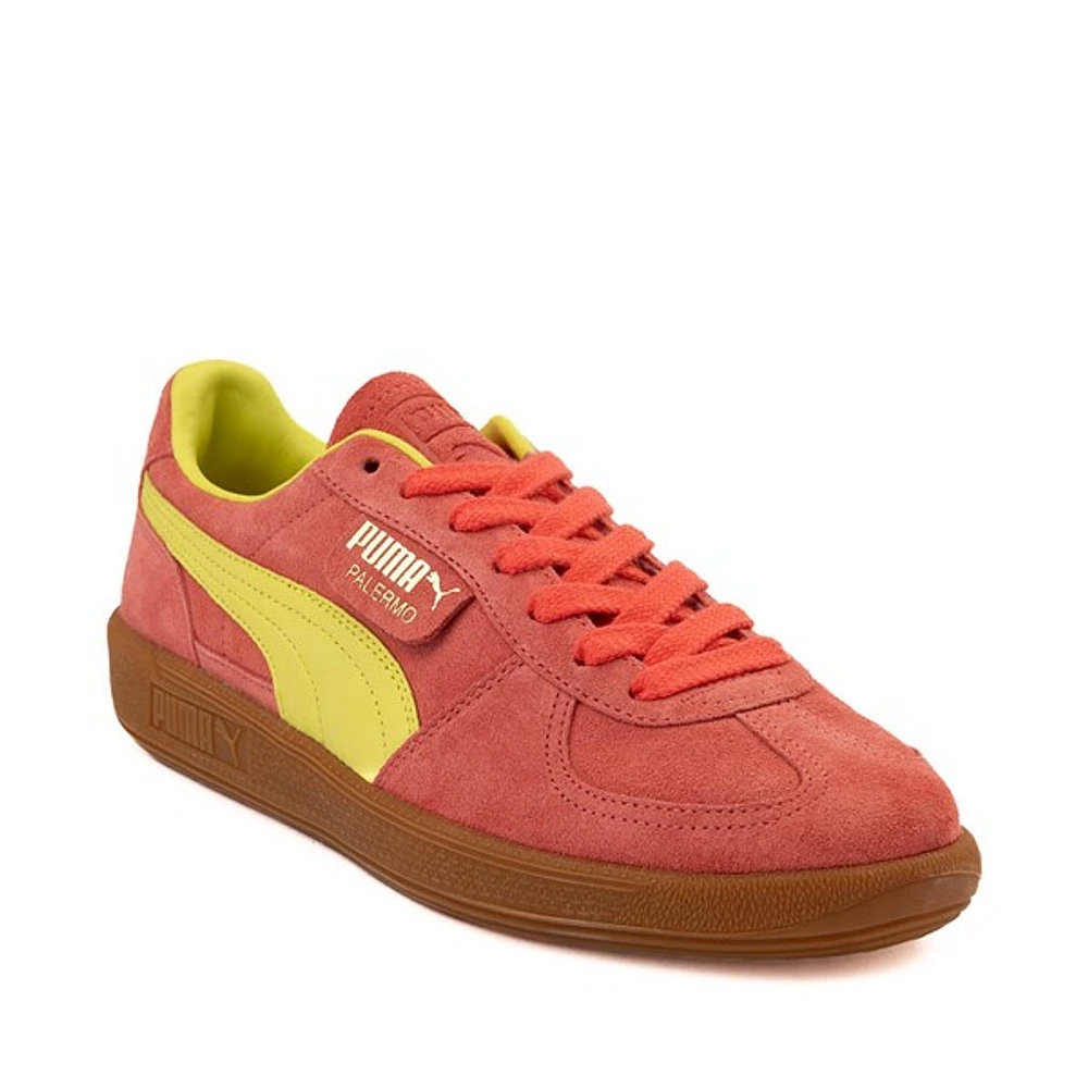 Chaussure athlétique PUMA Palermo pour femmes - Rose saumon / Vert lime