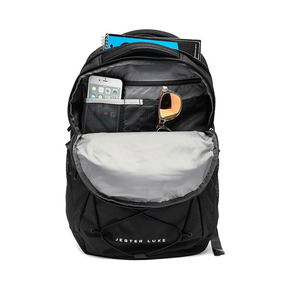 Sac à dos The North Face Jester Luxe pour femmes - Noir TNF / Corail métallique