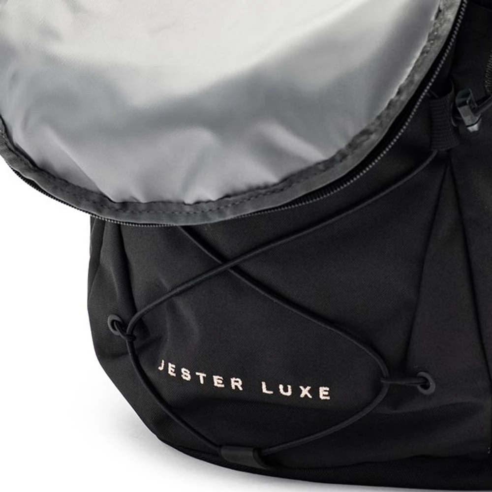 Sac à dos The North Face Jester Luxe pour femmes - Noir TNF / Corail métallique