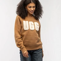 Chandail en coton molletonné avec logo duveteux UGG® Madeline pour femmes - Marron