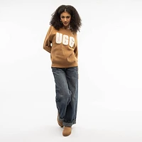 Chandail en coton molletonné avec logo duveteux UGG® Madeline pour femmes - Marron