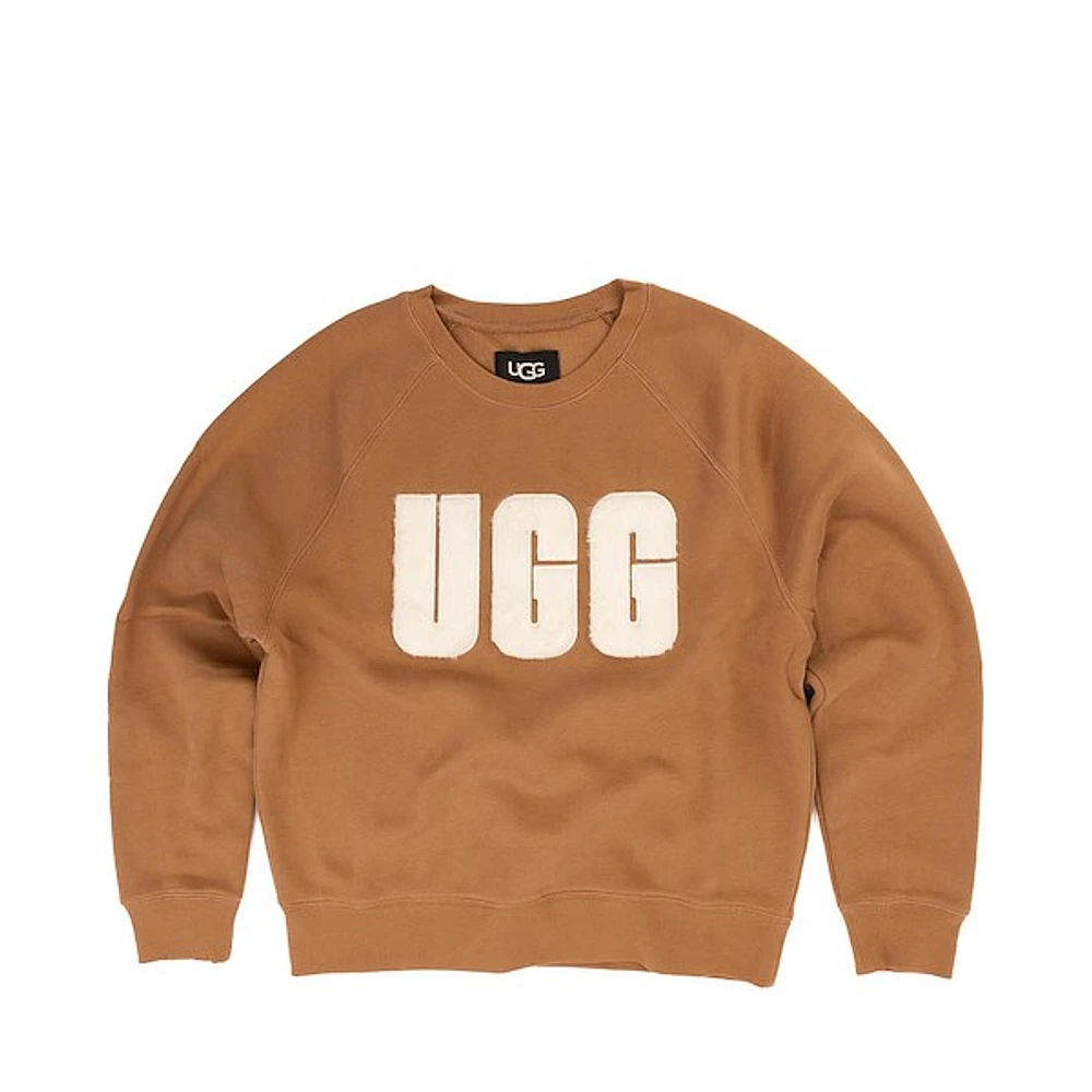 Chandail en coton molletonné avec logo duveteux UGG® Madeline pour femmes - Marron