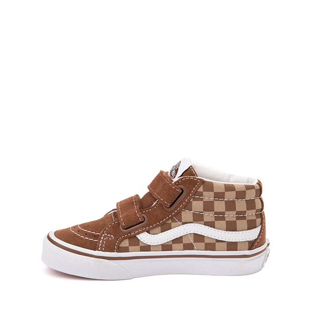 Chaussure de skate Vans Sk8-Mid V à motif en damier - Enfants Brune / Beige