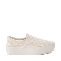 Vans Slip-On Stackform Checkerboard Skate Shoe - Marshmallow White / Turtledove