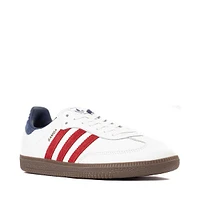 Chaussure athlétique adidas Samba OG pour hommes - Blanche / Rouge Bleu marine
