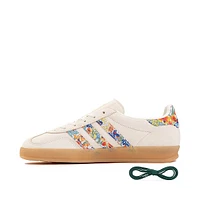 Womens adidas x Liberty London Gazelle Indoor Athletic Shoe - Off White / Gold Metallic Gum