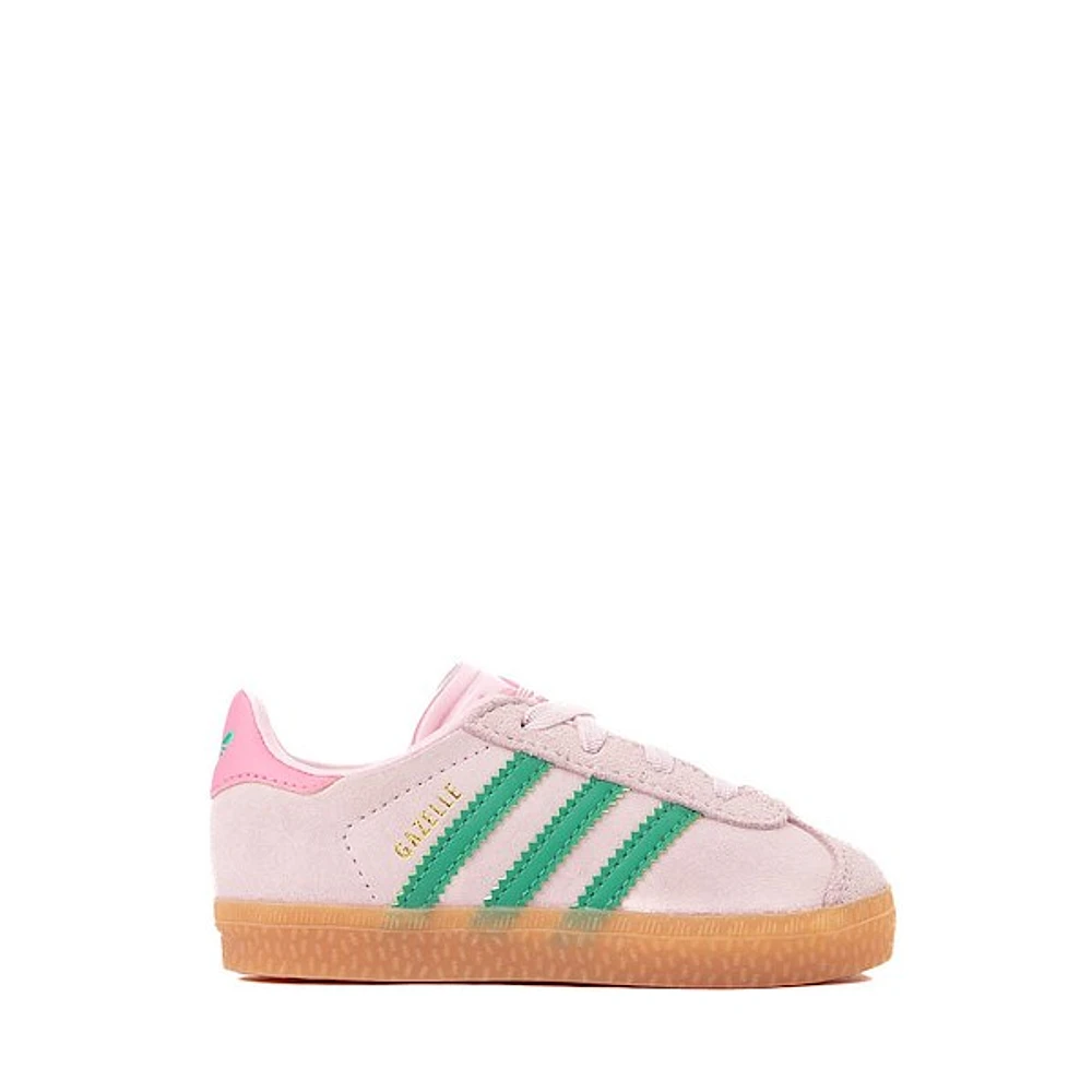 adidas Gazelle Comfort Closure Athletic Shoe - Baby / Toddler Clear Pink Court Green Bliss