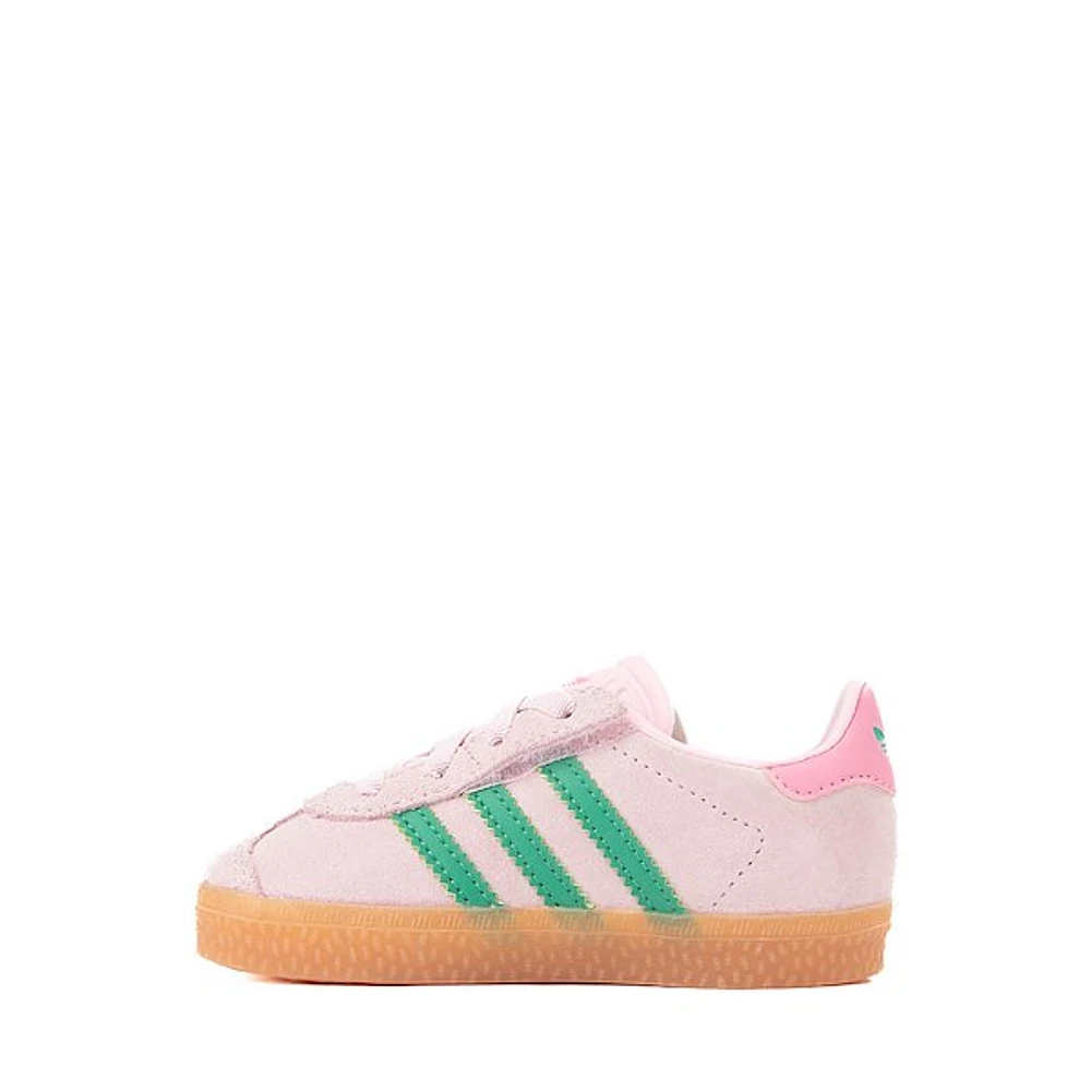 adidas Gazelle Comfort Closure Athletic Shoe - Baby / Toddler Clear Pink Court Green Bliss