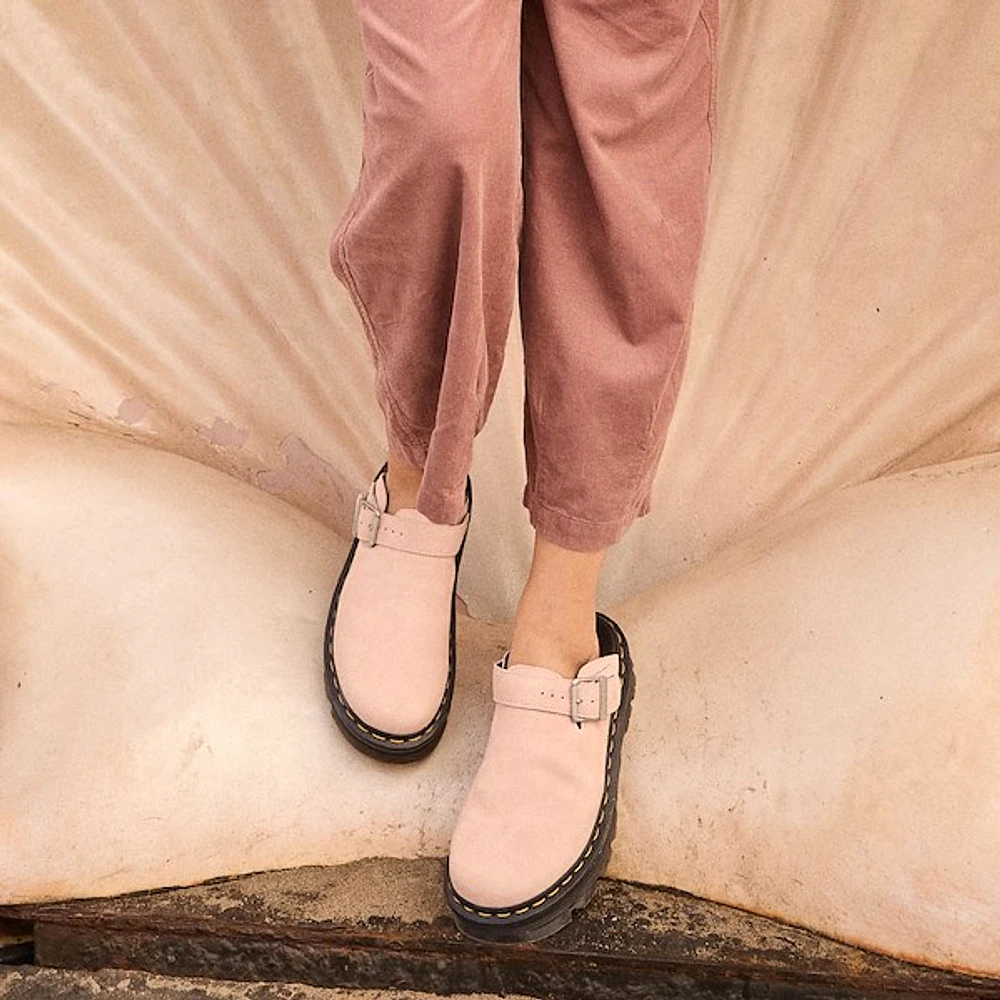 Mule à plateforme Dr. Martens Zebzag - Rose pâle