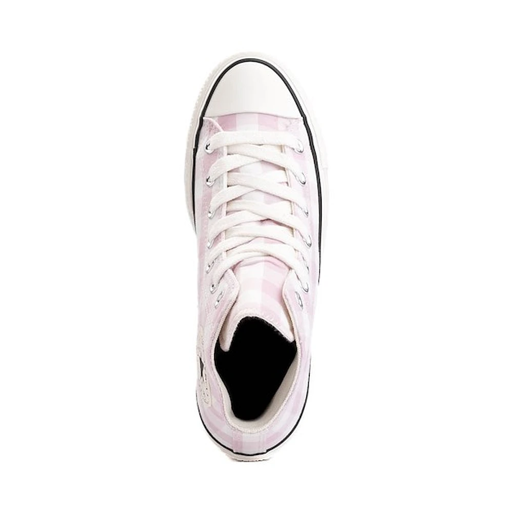 Basket Converse Chuck Taylor All Star Hi Lift pour femmes - Motif vichy rose