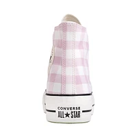 Basket Converse Chuck Taylor All Star Hi Lift pour femmes - Motif vichy rose