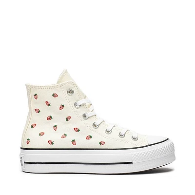 Womens Converse Chuck Taylor All Star Lift Hi Sneaker - Egret / Strawberries