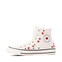 Basket Converse Chuck Taylor All Star Hi Coeurs et Roses - Blanche