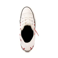 Basket Converse Chuck Taylor All Star Hi Coeurs et Roses - Blanche
