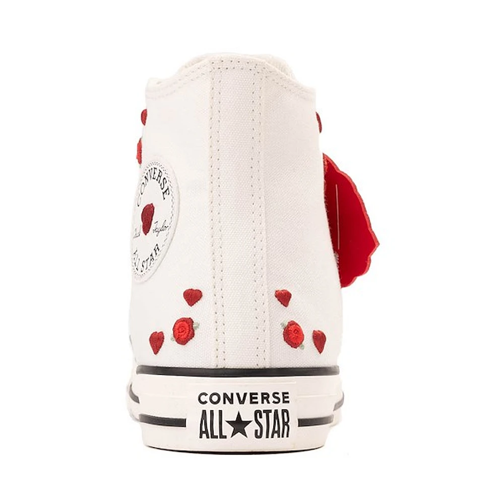Basket Converse Chuck Taylor All Star Hi Coeurs et Roses - Blanche