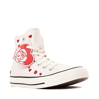 Basket Converse Chuck Taylor All Star Hi Coeurs et Roses - Blanche