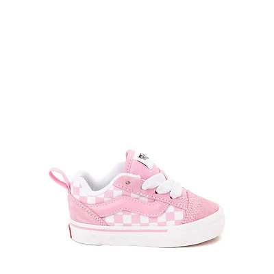 Vans Knu Skool Checkerboard Skate Shoe - Baby / Toddler Pink White