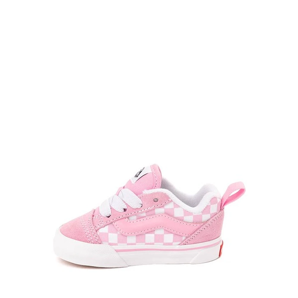 Vans Knu Skool Checkerboard Skate Shoe - Baby / Toddler Pink White