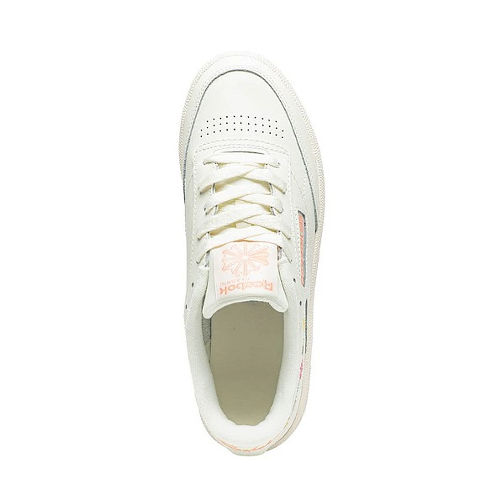 Chaussure athlétique Reebok Club C 85 Daisy pour femmes - Ivoire / Rose Orange