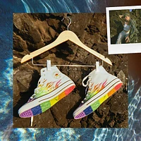 Converse Pride Chuck Taylor All Star High-Top Sneaker - White / Rainbow Flame
