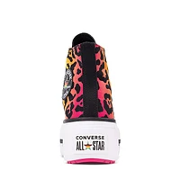 Basket montante Converse Pride Chuck Taylor All Star Lift Double Stack - Noire / Imprimé léopard arc-en-ciel