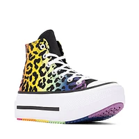 Basket montante Converse Pride Chuck Taylor All Star Lift Double Stack - Noire / Imprimé léopard arc-en-ciel