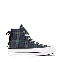 Womens Converse Chuck Taylor All Star Lift Plaid High-Top Sneaker - Navy / Branch Out
