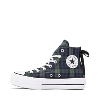 Womens Converse Chuck Taylor All Star Lift Plaid High-Top Sneaker - Navy / Branch Out