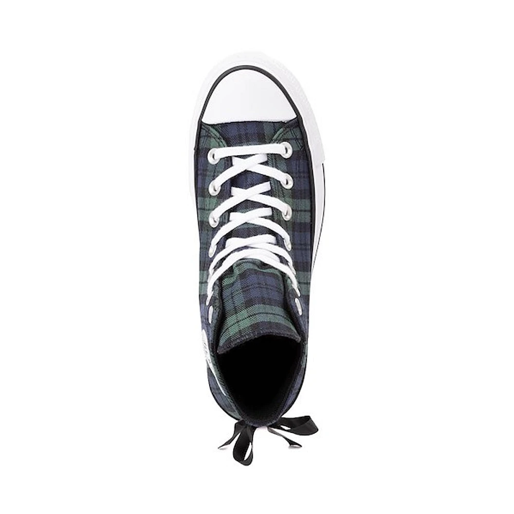 Womens Converse Chuck Taylor All Star Lift Plaid High-Top Sneaker - Navy / Branch Out
