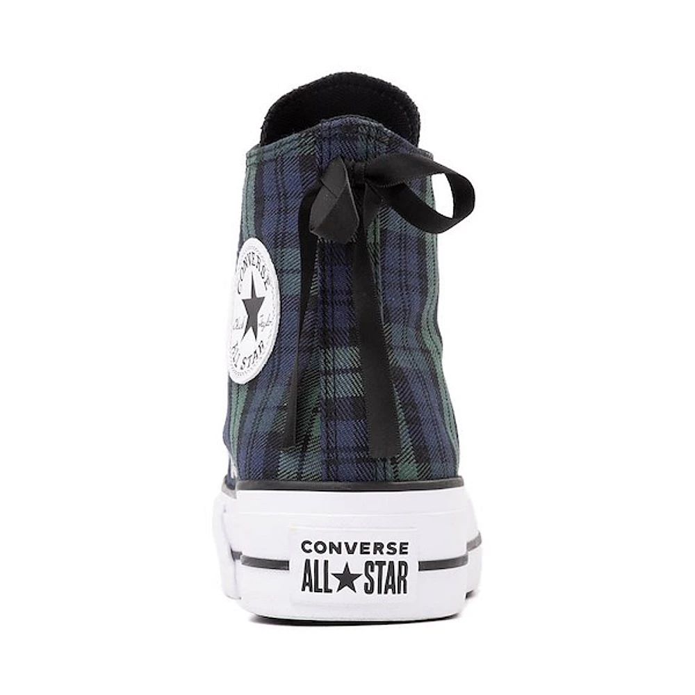 Womens Converse Chuck Taylor All Star Lift Plaid High-Top Sneaker - Navy / Branch Out